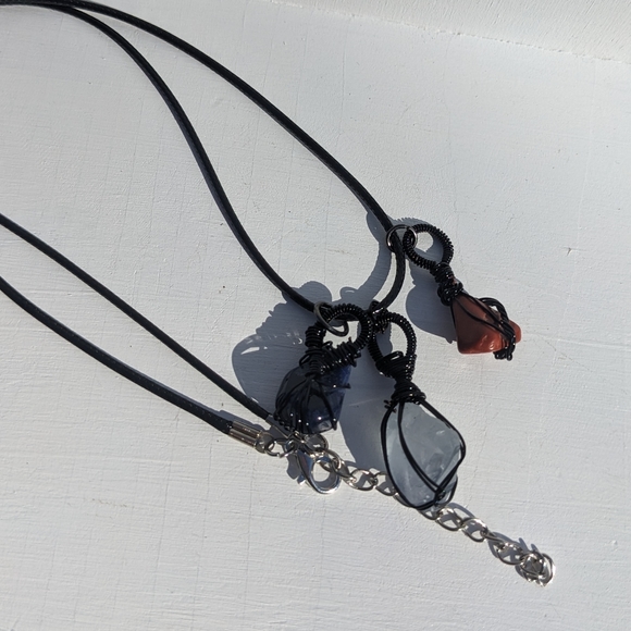 💎SOLD💎Sodalite Crystals Necklace Wire Wrap Red Jasper 🔮 - Picture 12 of 12
